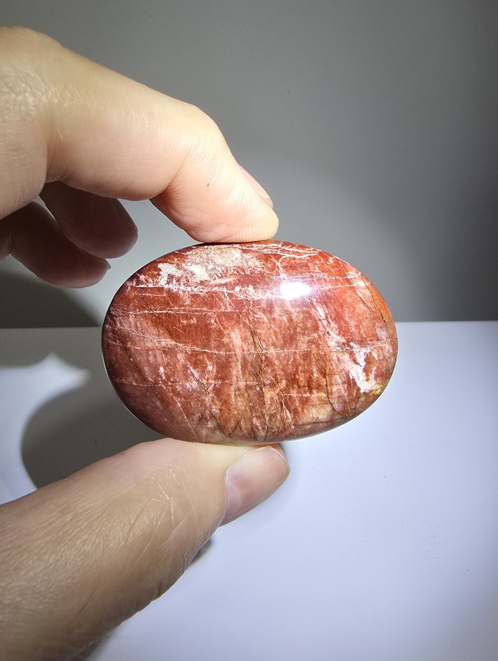 Red Amazonite (aka Red Microcline) Crystal Palmstone #B